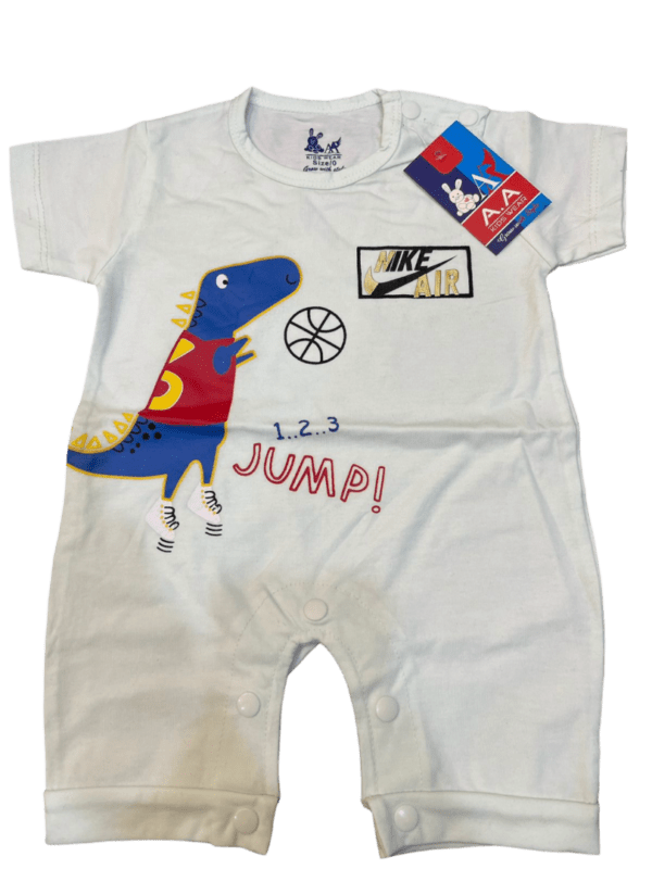 Baby Romper with Dinosaur Playing Basketball