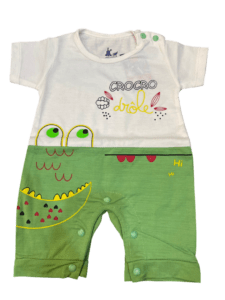 baby, clothes, clothing, romper, crocodile, green, white, graphic, cute, adorable, unisex